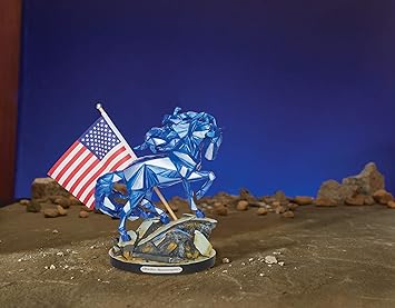 酷牌库|商品详情-Enesco进口代理批发 Enesco Trail of Painted Ponies Wild Blue Remembering 9/11 小雕像，9.5 英寸高 x 3.75 英寸宽 x 8.25 英寸长，多色