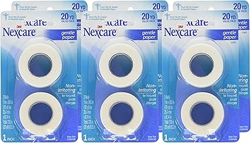 酷牌库|商品详情-Nexcare进口代理批发 Nexcare 温和纸卡急救胶带 1 英寸 x 10 码（6 卷），2 片（3 片装）