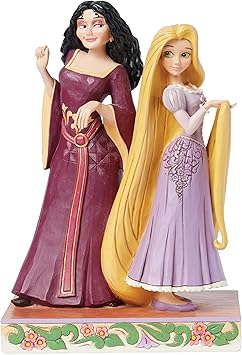 Enesco进口代理批发 Enesco Disney Traditions by Jim Shore 善与恶魔发奇缘的 Mother Gothel 和 Rapunzel 雕像 - 树脂手绘精制迪士尼收藏装饰雕像家居装饰雕塑雕像，8.2 英寸