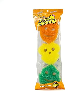 Scrub Daddy进口代理批发 Scrub Daddy Scrub Mommy 特别版秋季 - 防刮多用途洗碗海绵 - 不含 BPA，采用聚合物泡沫制成 - 防污防臭厨房海绵（3 片）