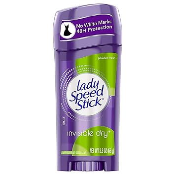 Lady Speed Stick进口代理批发 Lady Speed 除臭棒 2.3 盎司粉状 Fresh Invisi Dry（68 毫升）（3 包）