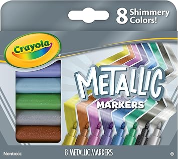 Crayola进口代理批发 Crayola 金属记号笔，美术用品，8 支，颜色可能有所不同