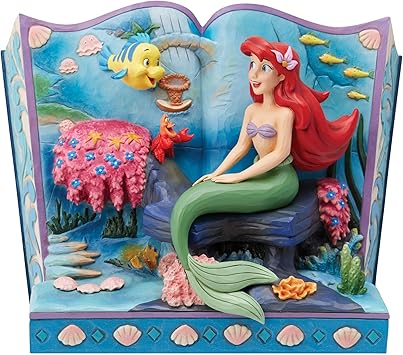 Enesco进口代理批发 Enesco Disney Traditions by Jim Shore 小美人鱼故事书雕像，6.25 英寸，多色