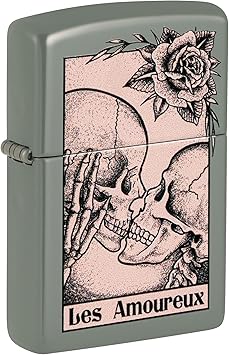 Zippo进口代理批发 Zippo Death Kiss Design 鼠尾草袖珍打火机