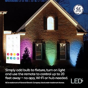 酷牌库|商品详情-GE进口代理批发 GE LED+ 变色 PAR38 户外 LED 灯泡带遥控，15 瓦，户外额定泛光灯（3 件装）