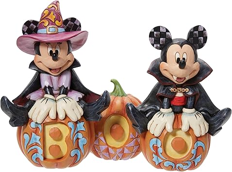 Enesco进口代理批发 Enesco Disney Traditions by Jim Shore 米奇和米妮万圣节雕像，7.25 英寸，多色