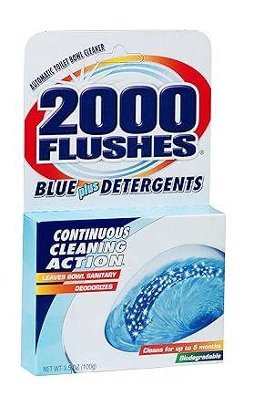 WD-40进口代理批发 2000 FLUSHES-201020 Blue Plus 清洁剂自动马桶清洁剂，3.5 盎司 [12 件装]