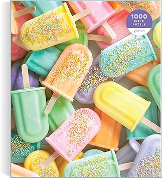 Galison进口代理批发 Galison ICY Treats Julie Seabrook Ream 1000 块拼图采用柔和的冷冻甜点拼贴画，非常适合夏季