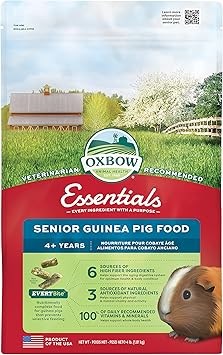 Oxbow进口代理批发 Oxbow Essentials 高级豚鼠食物 - 所有天然食物药丸为高级豚鼠 - 4 磅。