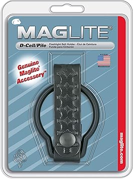 MagLite进口代理批发 Maglite 黑色平纹皮革腰带架，适用于 D Cell 手电筒