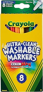 Crayola进口代理批发 Crayola 超干净可水洗记号笔，细线，学校用品，8 支