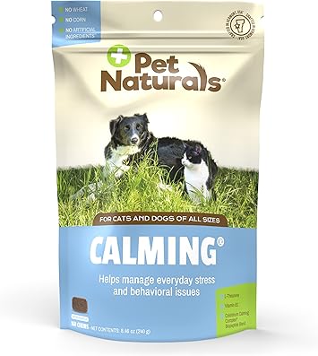 Pet Naturals进口代理批发 Pet Naturals of Vermont - 镇静、狗和猫行为支持补充剂，160 粒咀嚼片