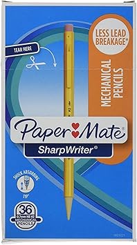 Paper Mate进口代理批发 Paper Mate Sharpwriter 0.7 毫米自动铅笔，黄色笔筒 - 216 支装 (1921221)