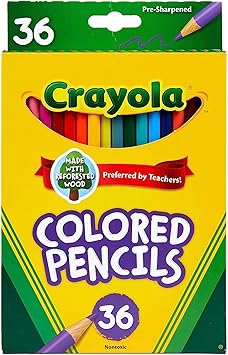 Crayola进口代理批发 Crayola 彩色铅笔（36 支）、儿童铅笔套装、艺术和工艺品用品、涂色本铅笔、儿童圣诞袜，适合 3 岁以上儿童