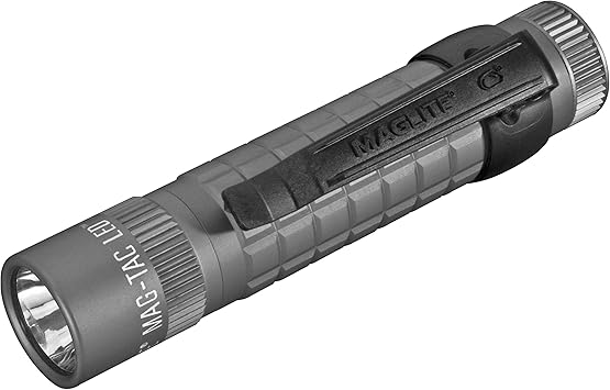 MagLite进口代理批发 Maglite Mag-Tac LED 2 芯 CR123 手电筒 - 普通边框，城市灰色