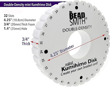 酷牌库|商品详情-The Beadsmith进口代理批发 Beadsmith 圆形 Kumihimo 盘，直径 4.25 英寸，0.75（20 毫米）厚双致密泡沫，编织珠宝工具，1 个盘