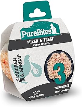 PureBites进口代理批发 PureBites 猫用鸡肉和虾搅拌机，仅 3 种成分，每箱 12 件