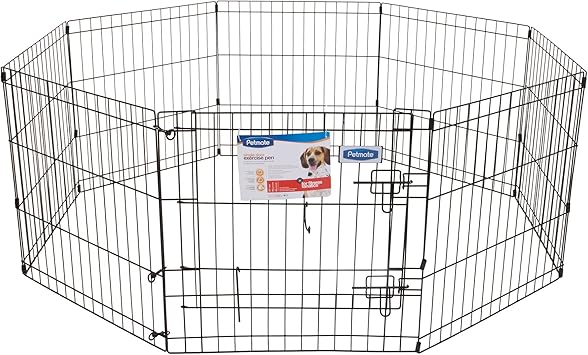 Petmate进口代理批发 Petmate 30 英寸 x 24 英寸 8 片运动笔，带步入式门，黑色