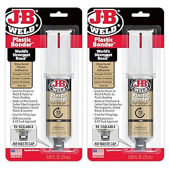 酷牌库|商品详情-J-B Weld进口代理批发 JB Weld PlasticBonder 棕褐色，2 件装，高强度且耐冲击，25ml，50133-2