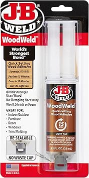 J-B Weld进口代理批发 JB Weld 50151 WoodWeld 环氧注射器 - 浅棕褐色 -.85 fl.盎司。