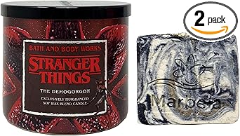 Bath & Body Works进口代理批发 Bath & Body Works Demogorgon 3 芯香薰蜡烛搭配木炭磨砂皂