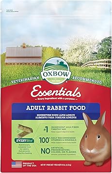 Oxbow进口代理批发 Oxbow Essentials 成人兔子食物 - 所有天然成人兔子颗粒 - 兽医推荐 - 没有种子、水果或人工成分 - 所有天然维生素和矿物质 - 美国制造 - 10 磅。