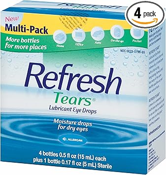 Refresh进口代理批发 Refresh Tears 润滑剂滴眼液多件装产品，4 克拉/0.5 液体盎司盎司。带无菌滴瓶，0.17 盎司- [大量节省]