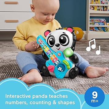 酷牌库|商品详情-Fisher-Price进口代理批发 Fisher-Price 婴儿学习玩具 Link Squad Jam 和 Count Panda，带音乐和灯光，适合 9 个月以上儿童，仅与 Link Squad 商品兼容