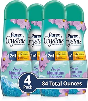 Purex进口代理批发 Purex Crystals 洗后香氛和香味增强剂，清新山风，21 盎司，4 件