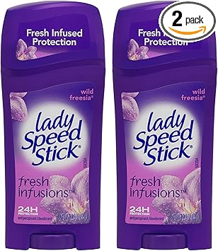 Lady Speed Stick进口代理批发 Lady Speed Stick 隐形干爽止汗除臭剂，野生小苍兰 - 2.3 盎司 - 2 包