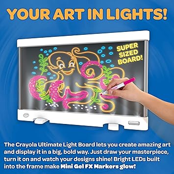 酷牌库|商品详情-Crayola进口代理批发 Crayola Ultimate Light Board - 白色，儿童绘图板，儿童 LED 绘图板，男孩和女孩的节日礼物，儿童玩具，6 岁以上