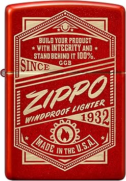 酷牌库|商品详情-Zippo进口代理批发 Zippo It Works Design 金属红色袖珍打火机