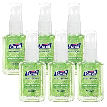 Purell进口代理批发 Purell 高级洗手液凝胶，注入精油，活力薄荷，2 液量盎司旅行装泵瓶（6 件装）3907-04-EC