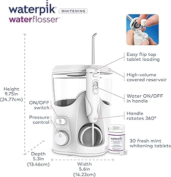 酷牌库|商品详情-Waterpik进口代理批发 Waterpik 美白水牙线，带 5 个尖端，符合 ADA 标准，WF-06