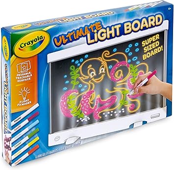 酷牌库|商品详情-Crayola进口代理批发 Crayola Ultimate Light Board - 白色，儿童绘图板，儿童 LED 绘图板，男孩和女孩的节日礼物，儿童玩具，6 岁以上