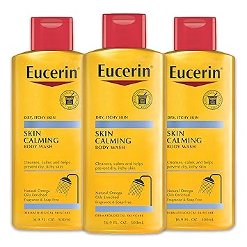 Eucerin进口代理批发 Eucerin 镇静沐浴露 - 清洁和镇静，帮助防止皮肤干燥、发痒 - 8.4 液体盎司（3 件装）