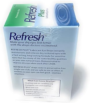 酷牌库|商品详情-Refresh进口代理批发 Allergan Refresh Plus 润滑剂滴眼液一次性小瓶，透明，（100 支（1 包））