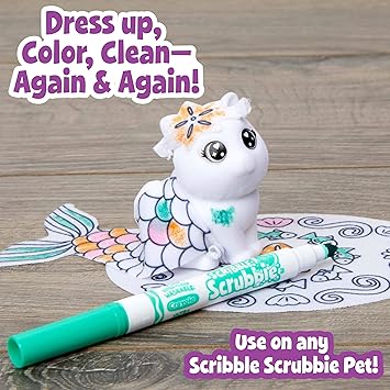 酷牌库|商品详情-Crayola进口代理批发 Crayola Scribble Scrubbie 美人鱼服装玩具套装，儿童玩具，礼物