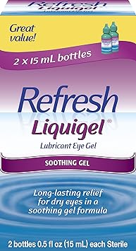 Refresh进口代理批发 Refresh Liquigel 润滑剂眼部凝胶，2 瓶 0.5 液体盎司（15 毫升），每瓶无菌（30 毫升）