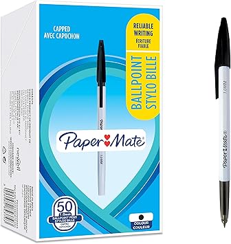 Paper Mate进口代理批发 Paper Mate 045 圆珠笔|中点 (1.0 毫米) |黑色墨水| 50 件