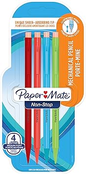 Paper Mate进口代理批发 Paper Mate 不间断自动铅笔 | 0.7毫米| HB #2 |各种霓虹灯桶颜色 | 4 计数