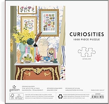 酷牌库|商品详情-Galison进口代理批发 Galison Curiosities 1000 块拼图，装在方盒中 - 27 英寸 x 20 英寸，插图精美的拼图，厚实坚固的拼图，适合成人的有趣和具有挑战性的活动，独特的礼物创意！