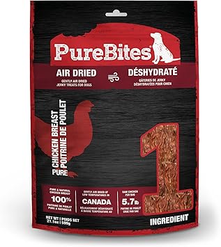 PureBites进口代理批发 PureBites 鸡肉干狗零食，1 种成分，加拿大制造，21.1 盎司