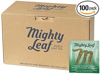 Mighty Leaf进口代理批发 Mighty Leaf 有机翡翠抹茶绿茶，100 片散装茶袋