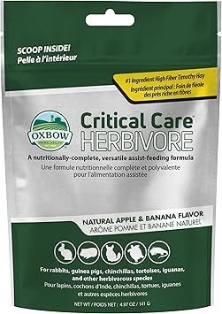 Oxbow进口代理批发 Oxbow Critical Care Herbivore - 适合小动物和宠物的营养完整喂养辅助配方 - Critical Care Herbivore 苹果香蕉（141 克）