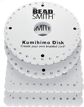 The Beadsmith进口代理批发 The Beadsmith Kumihimo 4 件套组合 2 圆形和 2 方形 3/8 厚致密泡沫盘 6 英寸直径珠宝工具，适用于 Kumihimo 编织和花边设计