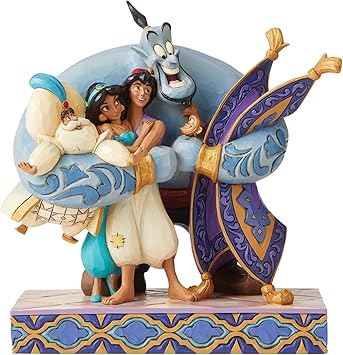 Enesco进口代理批发 Enesco Disney Traditions by Jim Shore Aladdin Group 拥抱雕像，7.87 英寸，多色