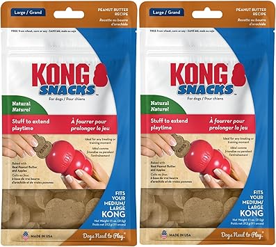 KONG进口代理批发 KONG 花生酱烘焙狗狗零食，适合大型 KONG 玩具（大号，2 包）（2 件）