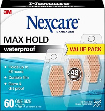 Nexcare进口代理批发 Nexcare Max Hold 防水绷带，帮助您的伤口防水、防尘和防菌，60 克拉