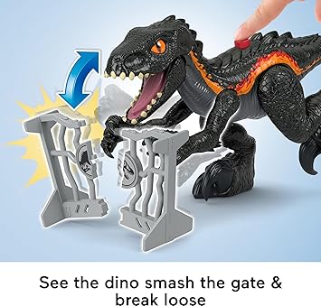 酷牌库|商品详情-Imaginext进口代理批发 Fisher-Price Imaginext 侏罗纪世界恐龙玩具 Indoraptor 带抓挠动作和配件，适合 3 岁以上儿童过家家玩耍